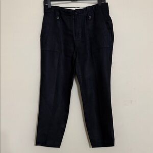 I crew linen pant women 6P black trouser casual office straight legs vacation